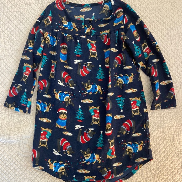 Lands' End Pajamas Lands End Girls Christmas Flannel Nightgown With